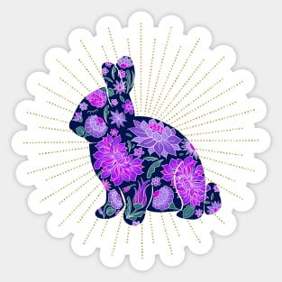 Purple floral bunny Sticker